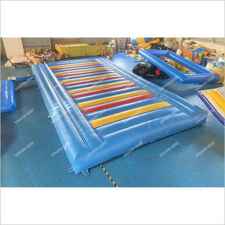 Colorful Rainbow Large Outdoor Inflatable Jumping Pad For Kids Inflatable Jump Bag Mat