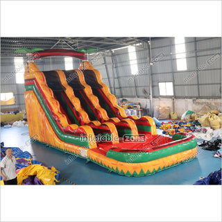 Tropical Giant Inflatable Slide With Pool Commercial Combo Large Inflatable Slides For Kids And Adults