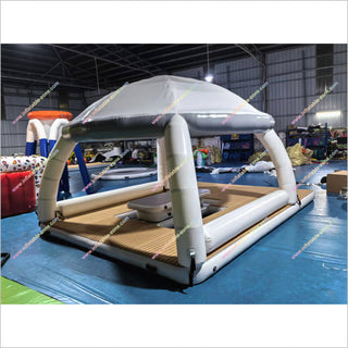 Inflatable Floating Tents Water Amusement Equipment Inflatable Water Floating Leisure Platform With Tent