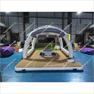 Inflatable Floating Tents Water Amusement Equipment Inflatable Water Floating Leisure Platform With Tent