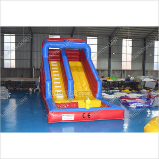 Single Lane Commercial Inflatable Wet Dry Slide Jumper Water Slide With Splash Pool For Kids And Adults