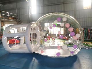 Party Inflatable Clear Bubble Tent Camping Tent With Tunnel White Inflatable Dome Bubble House