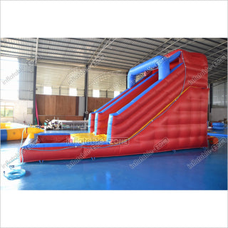 Single Lane Commercial Inflatable Wet Dry Slide Jumper Water Slide With Splash Pool For Kids And Adults