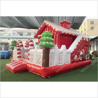 Sweet Candy Land Holiday Bounce And Slide Combo Inflatable Christmas Castle Obstacle Course House