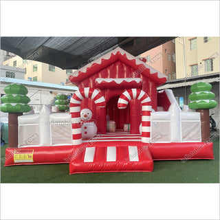 Sweet Candy Land Holiday Bounce And Slide Combo Inflatable Christmas Castle Obstacle Course House