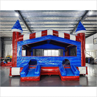 Soft Play Bounce House For Kids Party, Commercial Bounce Castle With Slides