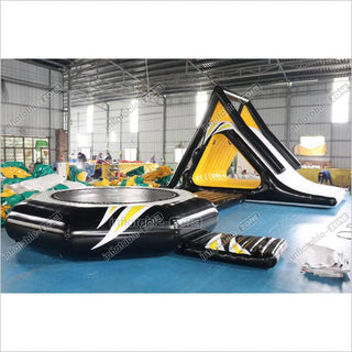 Water Toys Inflatable Floating Splash Slide Combo Inflatable Water Trampoline Bouncer For Adults And Kids