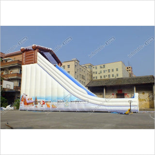 Giant Snow Mountain Christmas Inflatable Winter Skiing Slide Commercial Toboggan Inflatable Slide Blow Up Party Adults