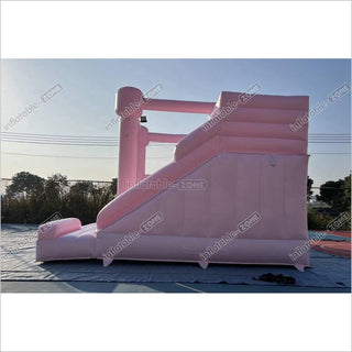 Pink Bounce House Combo Commercial Inflatable Slide Wedding Jumping Castle For Wedding Birthday Party