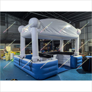 White Blue Black Inflatable Pool Bar Sport Bar Pool Table Inflatable Soft Play Near Me Floating Pool Toy