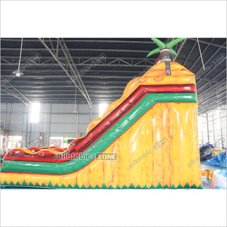 Tropical Giant Inflatable Slide With Pool Commercial Combo Large Inflatable Slides For Kids And Adults