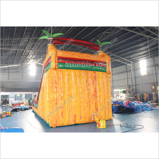 Tropical Giant Inflatable Slide With Pool Commercial Combo Large Inflatable Slides For Kids And Adults