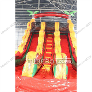 Tropical Giant Inflatable Slide With Pool Commercial Combo Large Inflatable Slides For Kids And Adults