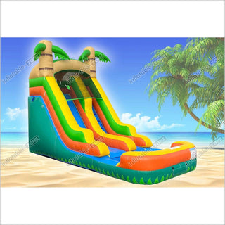 Inflatable Tropical Water Slide Wet And Dry Bouncer Best Backyard Inflatable Waterslide For Pool