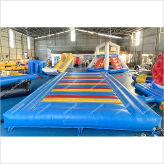 Colorful Rainbow Large Outdoor Inflatable Jumping Pad For Kids Inflatable Jump Bag Mat