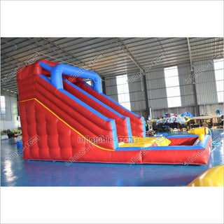 Single Lane Commercial Inflatable Wet Dry Slide Jumper Water Slide With Splash Pool For Kids And Adults