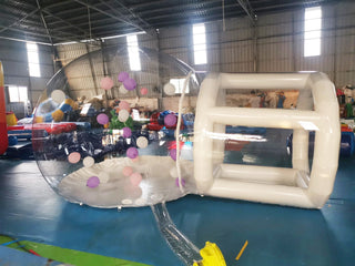 Party Inflatable Clear Bubble Tent Camping Tent With Tunnel White Inflatable Dome Bubble House