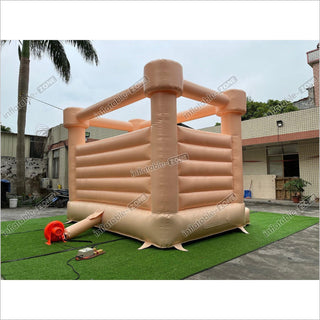 Pastel Peach Wedding Bounce House Castle