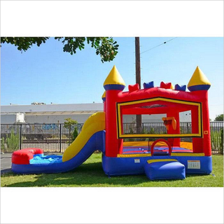 Attractive Inflatable Bouncy Castle With Slide With Printing For Kids