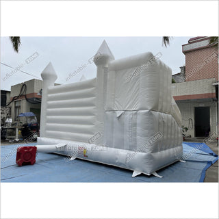 White Bounce House With Ball Pit Wedding Bouncy Castle With Slide Combo Party Inflatables