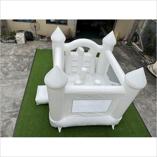 White Bounce Castle Combo Bouncer House Jumper Bouncy , Inflatable Jumping Castle Combo Slide