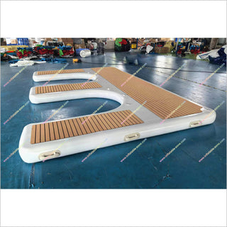 Inflatable Jet Ski Dock Island Floating Raft Yacht Deck Inflatable Swim Platform Soft Air Mat For Family Party