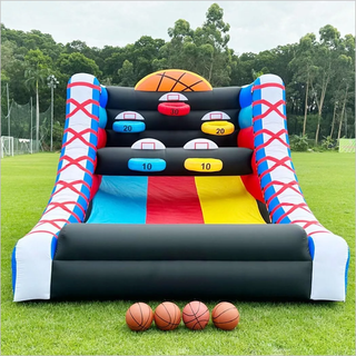 Blow Up Basketball Hoop Inflatable Lawn Decorations Hoop Shot Basketball Inflatable Game With 5 Hoops 4 Balls - Inflatable-Zone