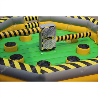 Outdoor Inflatable Wipeout Sports Games Mechanical Inflatable Sweeper Game For Kids And Adults