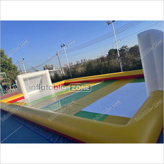 Giant Inflatable Football Field Inflatable Soccer Field Pitch For Outdoor Inflatable Soccer Games