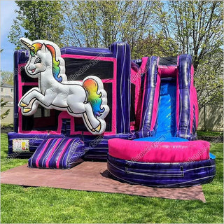 Unicorn Bouncy Castle Water Inflatable Bounceland Ultimate Combo Bounce House With Slide