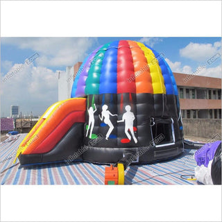 Inflatable Jump House Disco Bouncy Castle With Slide Bounce Jumper Moonwalk Party