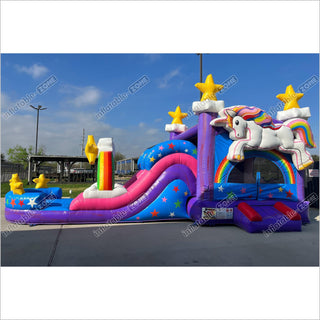 Unicorn Combo Club Bounce House Slide Play Yard Inflatable Bouncer Blow Up Castle