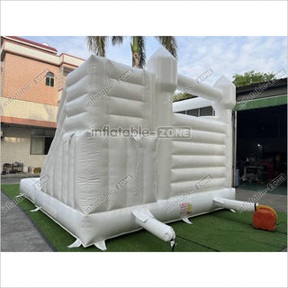 Backyard Bounce House Party Slide Combo Inflatable Bouncer White Wedding Bouncy Castle With Ball Pit