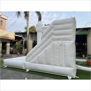 Backyard Bounce House Party Slide Combo Inflatable Bouncer White Wedding Bouncy Castle With Ball Pit