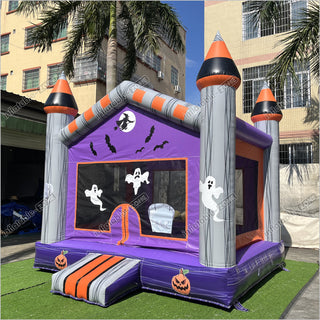 Halloween Pumpkin And Ghost Backyard Jumping Castle Childrens Soft Play Hire Inflatable Bounce House For Sale