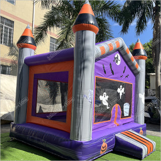 Halloween Pumpkin And Ghost Backyard Jumping Castle Childrens Soft Play Hire Inflatable Bounce House For Sale