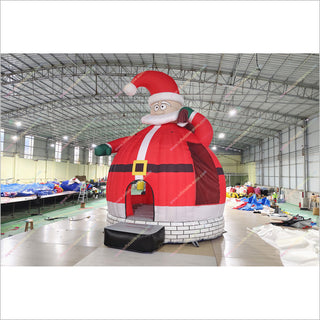 Big Inflatable Santa Claus Jumping Castle Target Indoor Blow Up Bounce House For Christmas Decoration - Inflatable-Zone