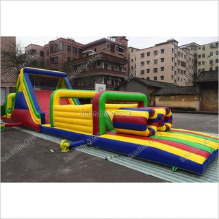 Blow Up Slide Obstacle Course Large Inflatable Assault Course Obstacle Jumpers For Rent