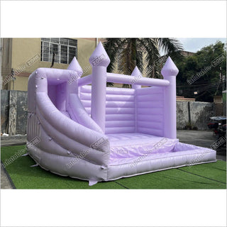 Pastel Purple Bouncy House With Slide Romantic Bounce House Castle