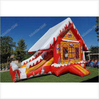 Christmas Bouncer Combo Jumping Bouncy Castle Slide Inflatable Bounce House Fun Center