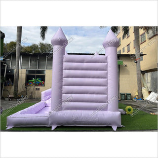 Pastel Purple Bouncy House With Slide Romantic Bounce House Castle