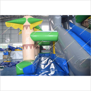 Jungle Theme Birthday Party Bouncy House And Water Slide Combo Fun Rent Jumping Castle Inflatable Water Slide With Pool - Inflatable-Zone