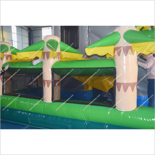 Jungle Theme Birthday Party Bouncy House And Water Slide Combo Fun Rent Jumping Castle Inflatable Water Slide With Pool - Inflatable-Zone