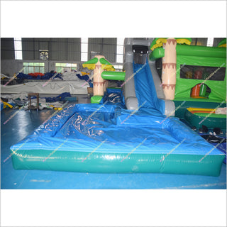 Jungle Theme Birthday Party Bouncy House And Water Slide Combo Fun Rent Jumping Castle Inflatable Water Slide With Pool - Inflatable-Zone