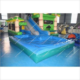 Jungle Theme Birthday Party Bouncy House And Water Slide Combo Fun Rent Jumping Castle Inflatable Water Slide With Pool - Inflatable-Zone