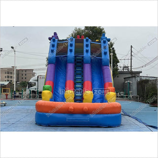 Commercial Building Block Giant Inflatable Water Slide With Inflatable Pool Playground Party For Kids And Adults