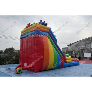 Commercial Building Block Giant Inflatable Water Slide With Inflatable Pool Playground Party For Kids And Adults