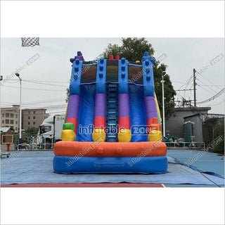 Commercial Building Block Giant Inflatable Water Slide With Inflatable Pool Playground Party For Kids And Adults