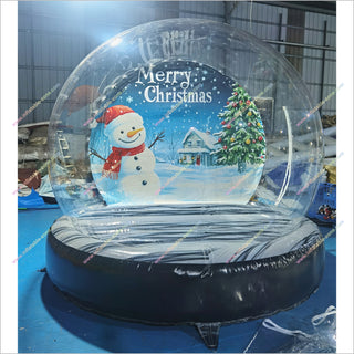 Christmas Blow Up Snow Globe Advertising Balloon Inflatable Snowman Snow Globe Dome Bubble Tent Photo Booth Decoration