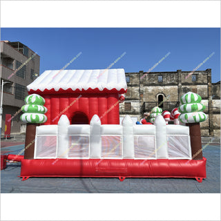 Christmas Candy Land Theme Inflatable Jumping Castle With Slide Commercial Inflatable Combo Bounce House Obstacle Course For Sale - Inflatable-Zone